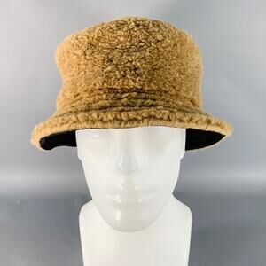 MARNI Size L Camel Acrylic Blend Faux Fur Bucket Hat